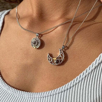 Collar Sol y Luna | Hecho en Plata + Caja de Lujo Gratis ✨